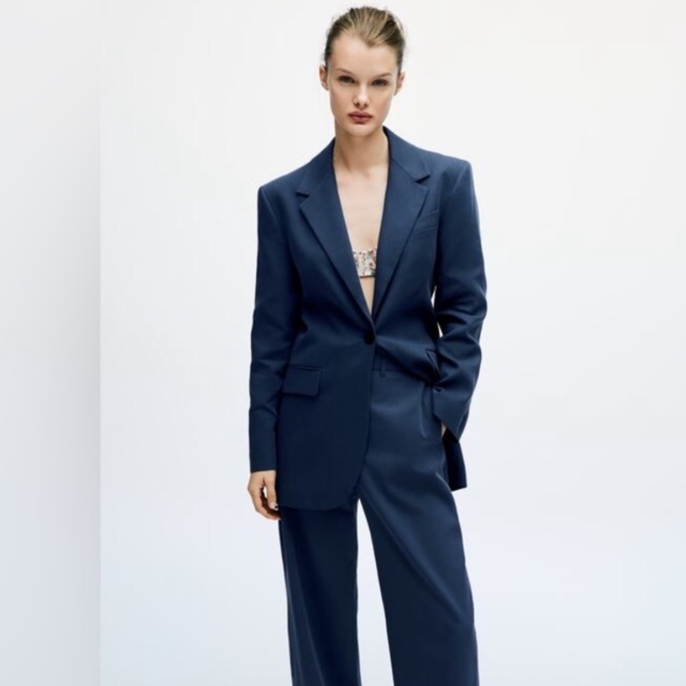 Zara NWT Limited Edition Navy comfort blazer 0120/955